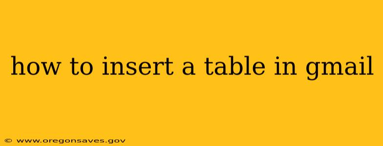 how to insert a table in gmail