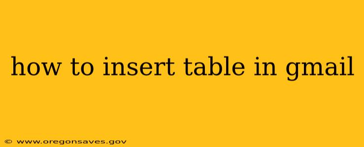 how to insert table in gmail