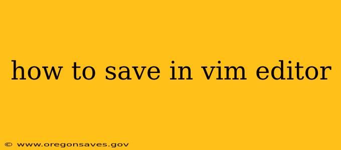 how to save in vim editor