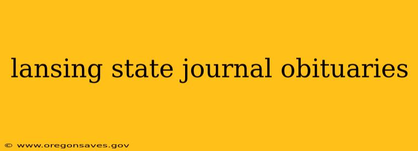 lansing state journal obituaries