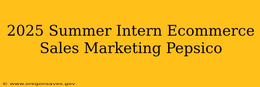 2025 Summer Intern Ecommerce Sales Marketing Pepsico
