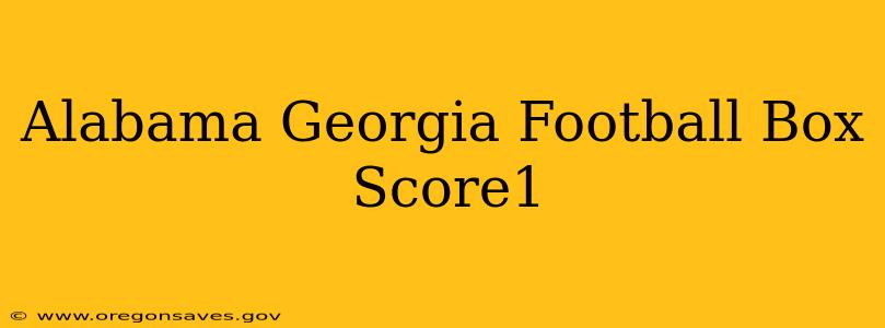Alabama Georgia Football Box Score1