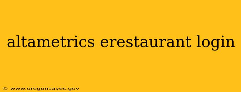 altametrics erestaurant login