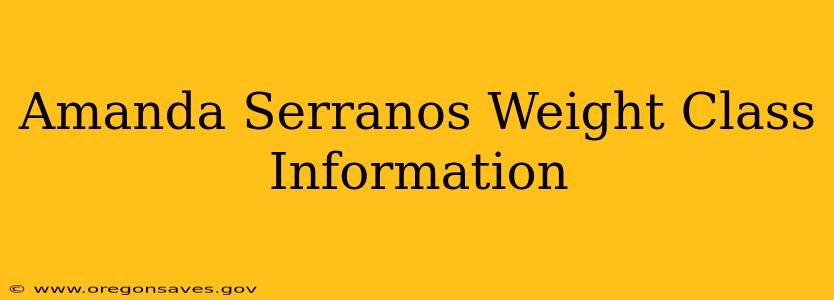 Amanda Serranos Weight Class Information
