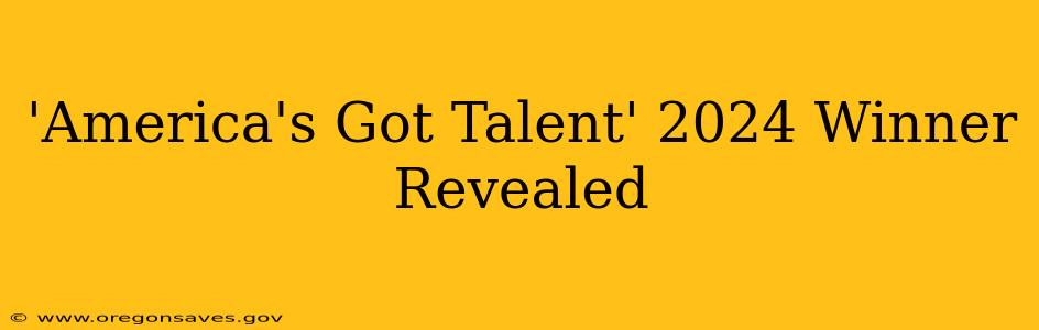 'America's Got Talent' 2024 Winner Revealed