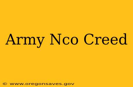 Army Nco Creed