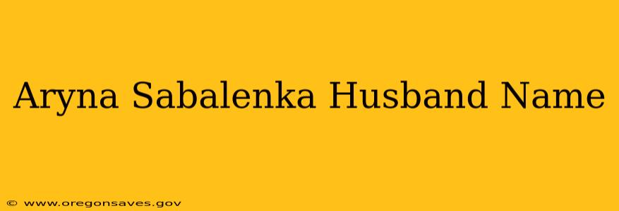 Aryna Sabalenka Husband Name