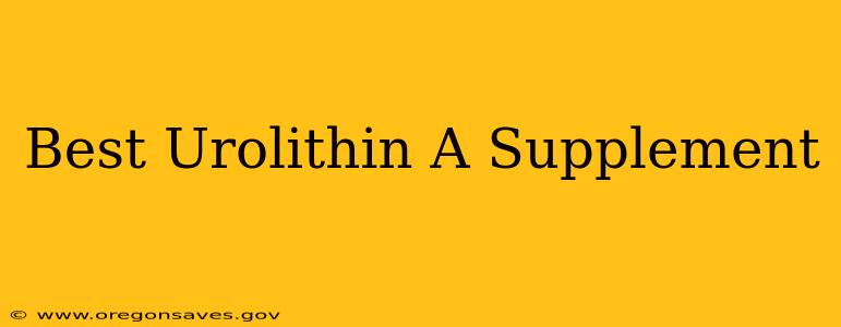 Best Urolithin A Supplement