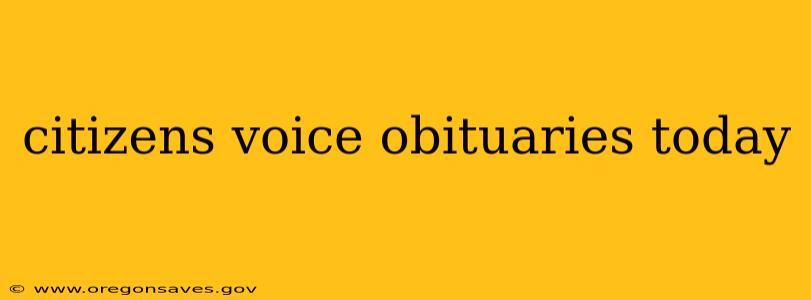 citizens voice obituaries today