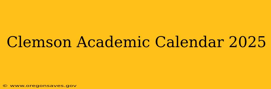 Clemson Academic Calendar 2025