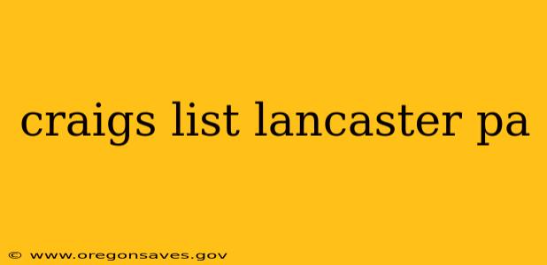 craigs list lancaster pa