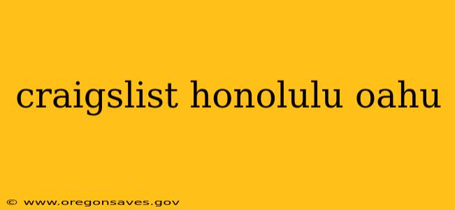 craigslist honolulu oahu