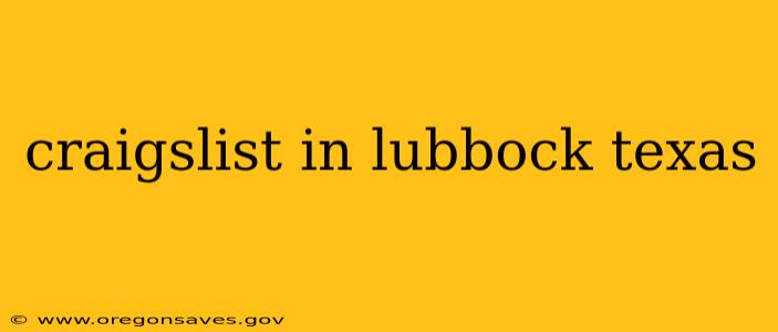 craigslist in lubbock texas