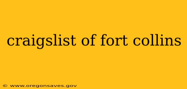 craigslist of fort collins
