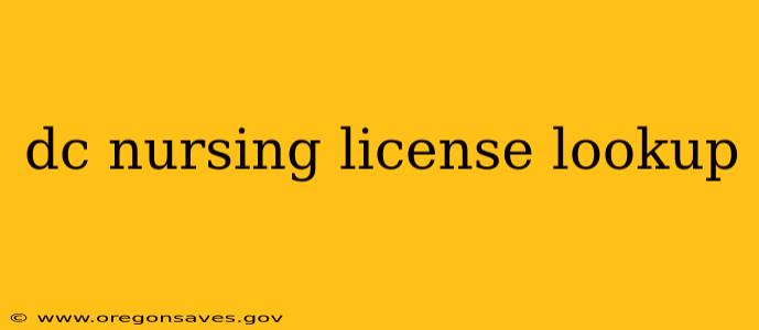 dc nursing license lookup