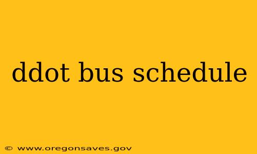 ddot bus schedule