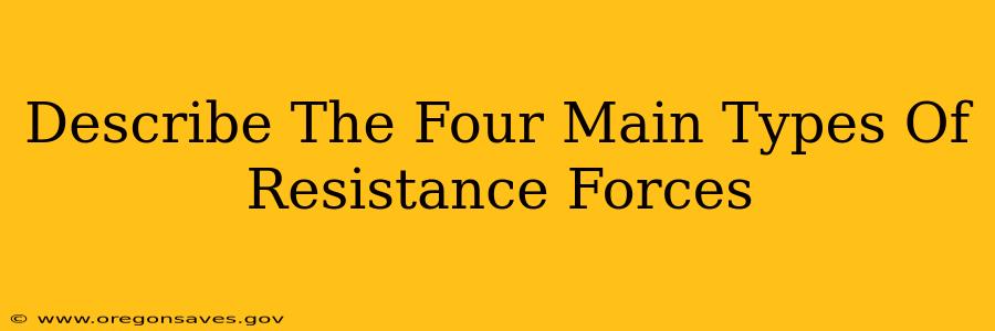 Describe The Four Main Types Of Resistance Forces