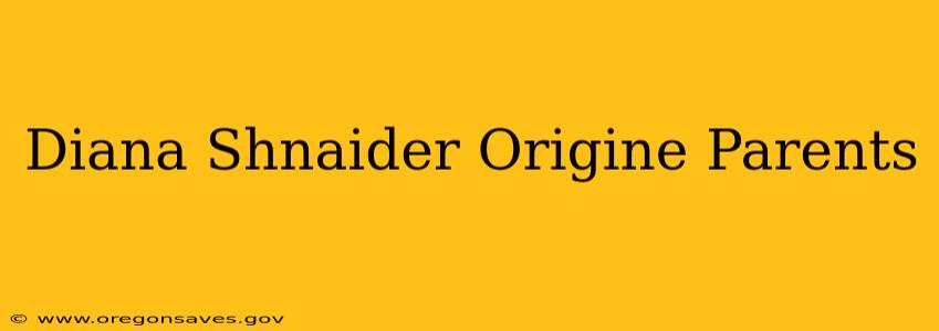 Diana Shnaider Origine Parents