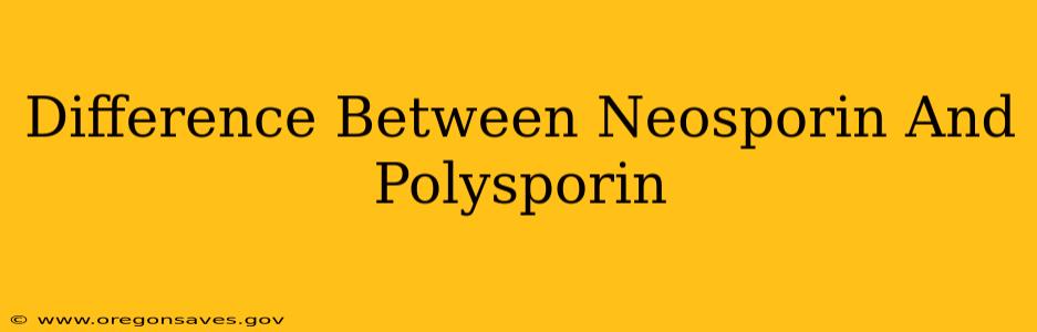 Difference Between Neosporin And Polysporin