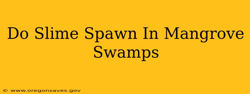 Do Slime Spawn In Mangrove Swamps