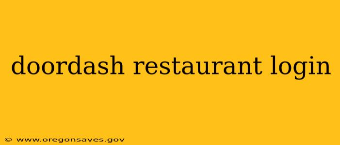 doordash restaurant login