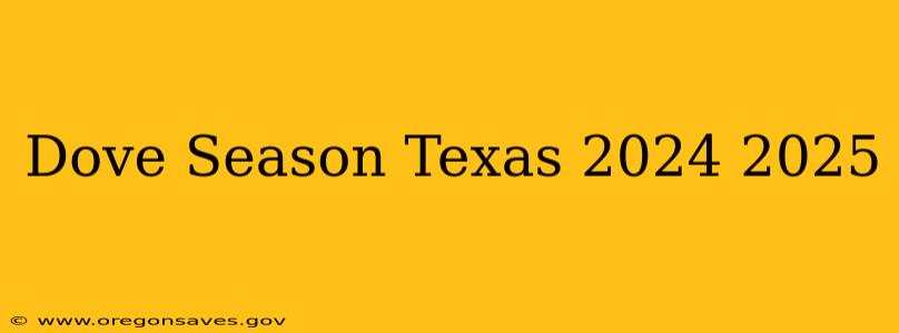Dove Season Texas 2024 2025