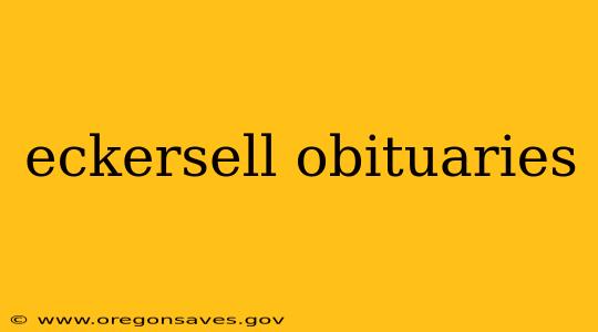 eckersell obituaries