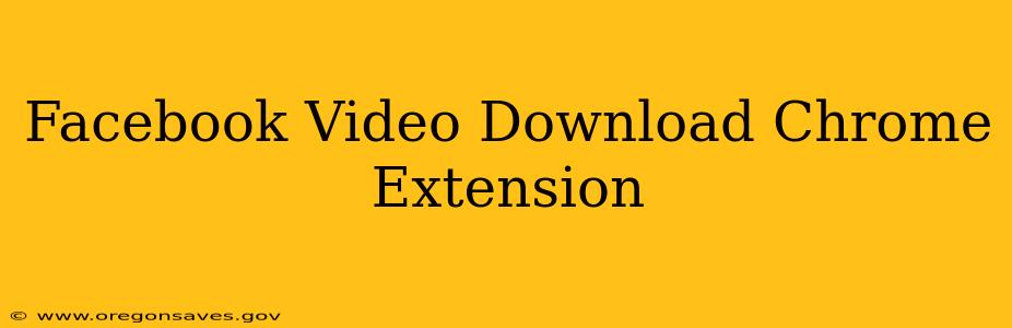 Facebook Video Download Chrome Extension