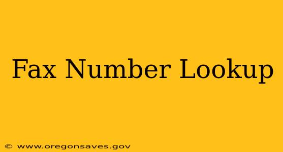 Fax Number Lookup