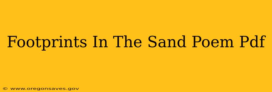 Footprints In The Sand Poem Pdf