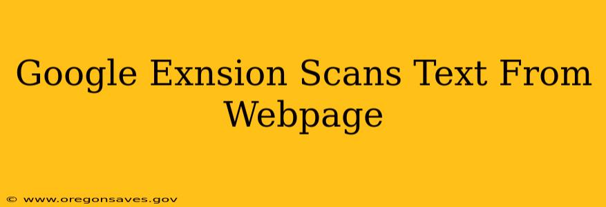 Google Exnsion Scans Text From Webpage