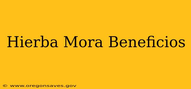 Hierba Mora Beneficios