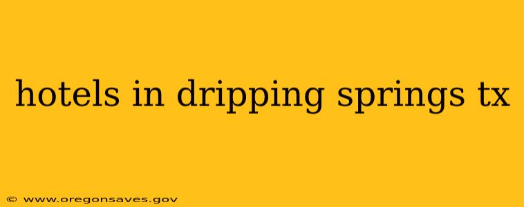 hotels in dripping springs tx