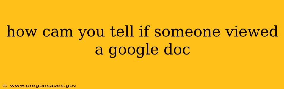 how cam you tell if someone viewed a google doc