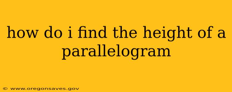how do i find the height of a parallelogram