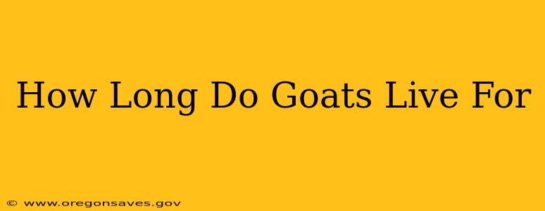 How Long Do Goats Live For