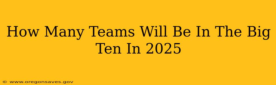 How Many Teams Will Be In The Big Ten In 2025