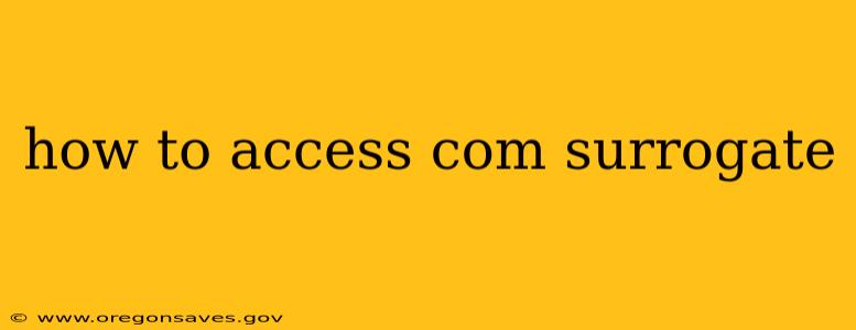 how to access com surrogate