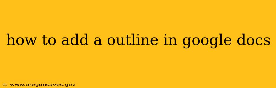 how to add a outline in google docs