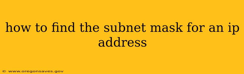 how to find the subnet mask for an ip address