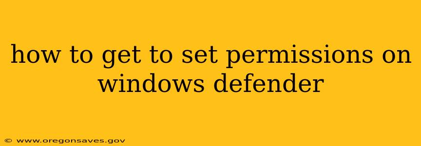 how to get to set permissions on windows defender