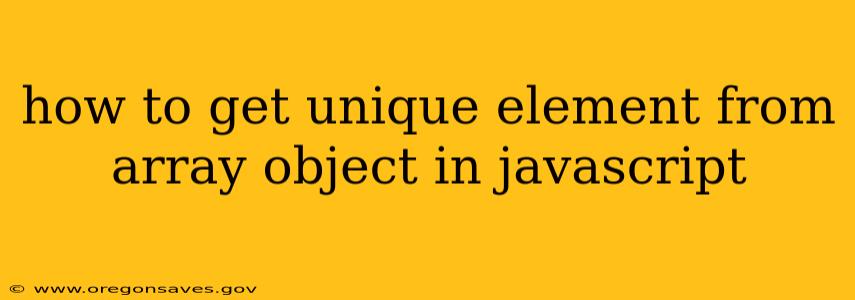 how to get unique element from array object in javascript