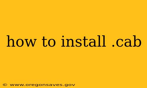 how to install .cab