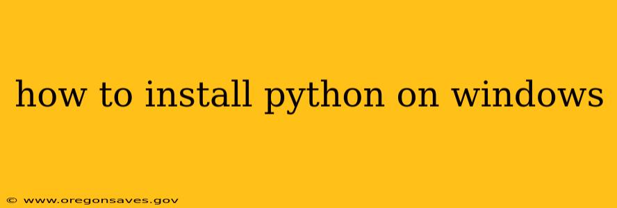 how to install python on windows