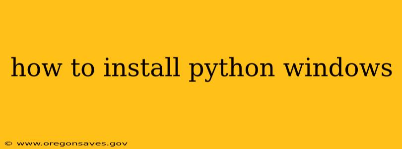how to install python windows