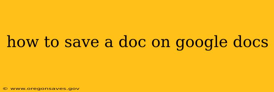 how to save a doc on google docs