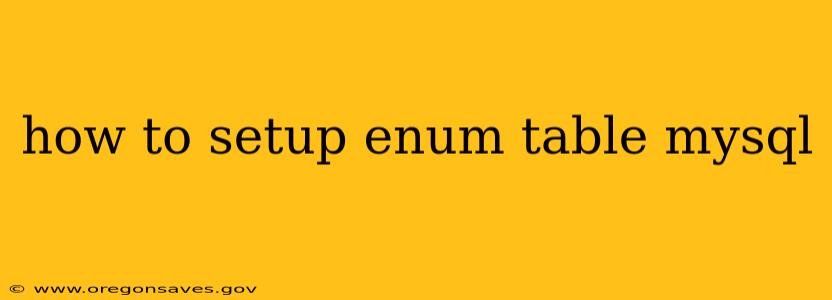 how to setup enum table mysql