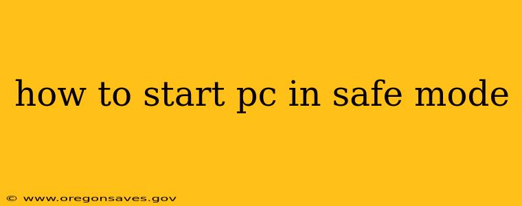 how to start pc in safe mode