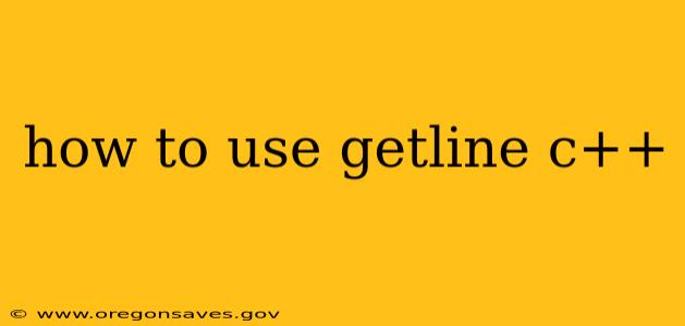 how to use getline c++