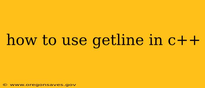 how to use getline in c++